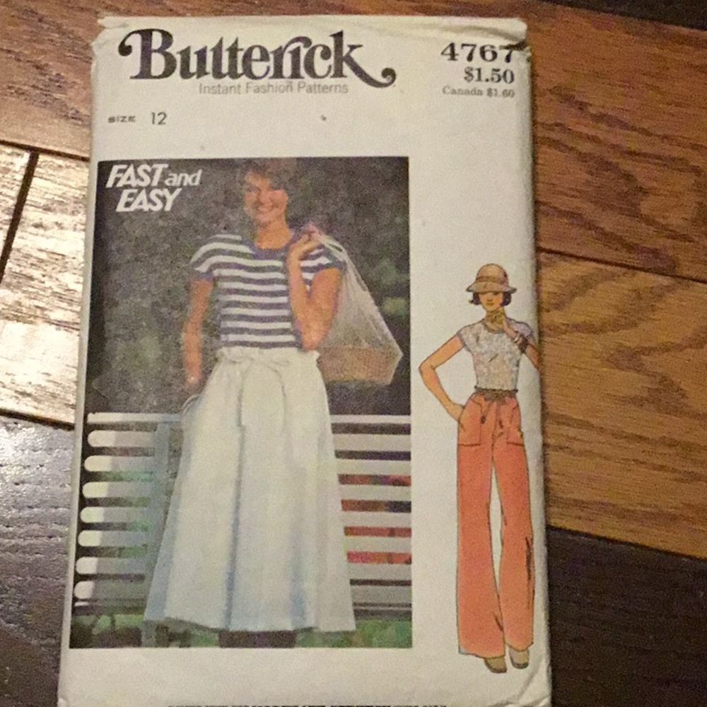Butterick pattern 4767 sew T-shirt, skirt, pants